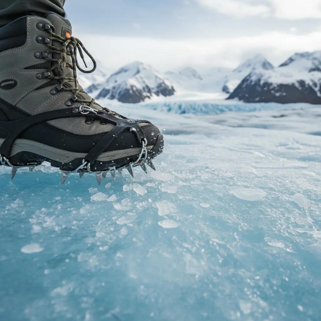 Boot cleats on ice