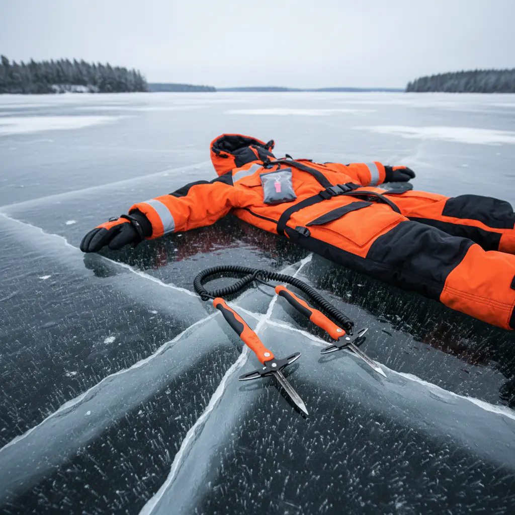 Ice safety picks and survival suit